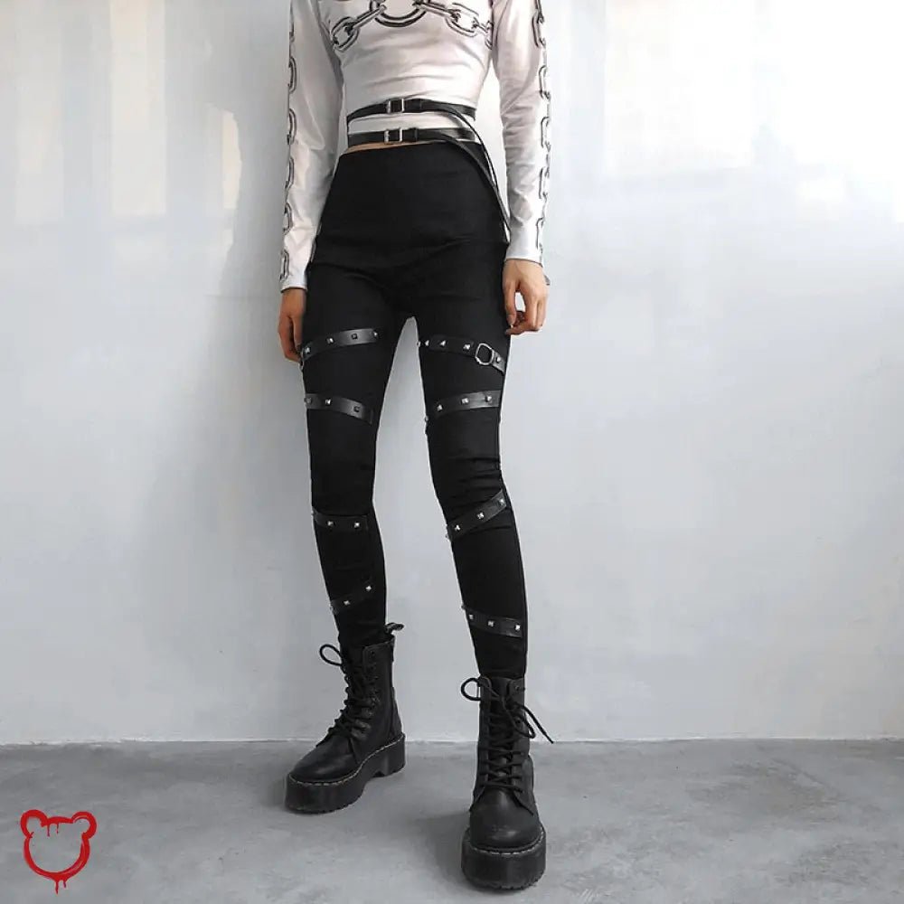 Gothic Rivet Pants - Flash - The Cursed Closet