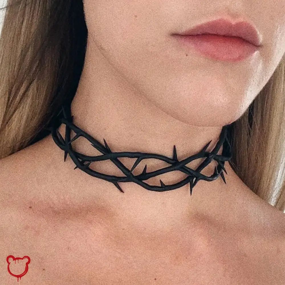 Gothic Thorn Choker - Black - The Cursed Closet