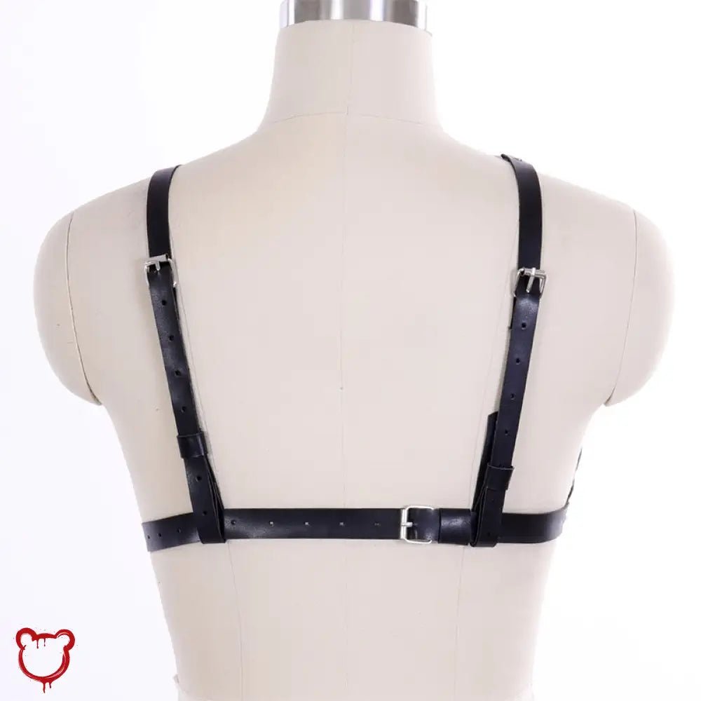 Gothic Triple Ring Leather Harness' - The Cursed Closet