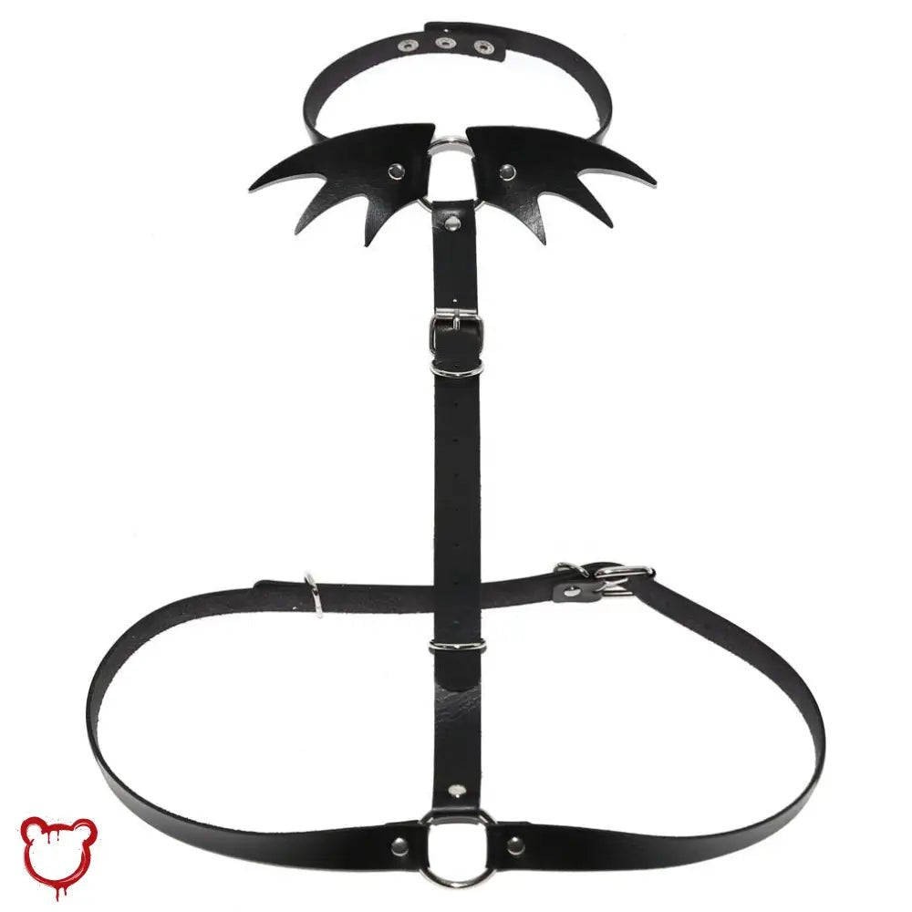 Gothic Winged Leather Harness - The Cursed Closet