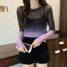 Gradient Mesh Tee - Purple/Green Clothing