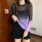 Gradient Mesh Tee - Purple/Green Purple / S Clothing