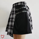 Grey Black Pleated Skirt - The Cursed Closet