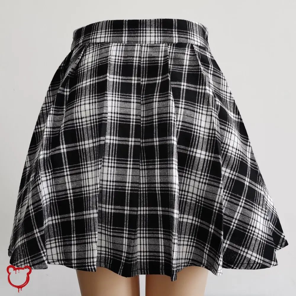 Grey Black Pleated Skirt - The Cursed Closet
