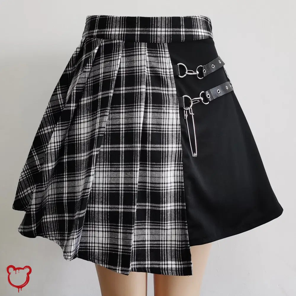 Grey Black Pleated Skirt - The Cursed Closet