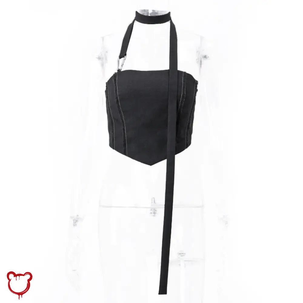 Grey Buckle Crop Top - The Cursed Closet