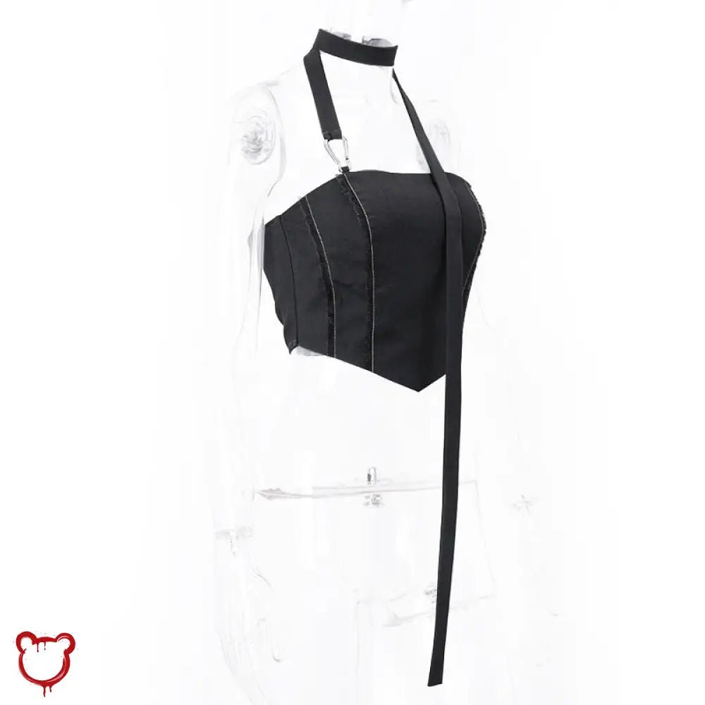 Grey Buckle Crop Top - The Cursed Closet