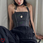 Grey Buckle Crop Top - The Cursed Closet