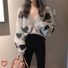 Grey Love' Grunge Embroidery Sweater - The Cursed Closet