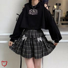 Grey Plaid Bow Skirt - The Cursed Closet