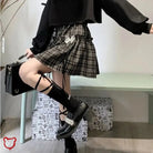 Grey Plaid Bow Skirt - The Cursed Closet