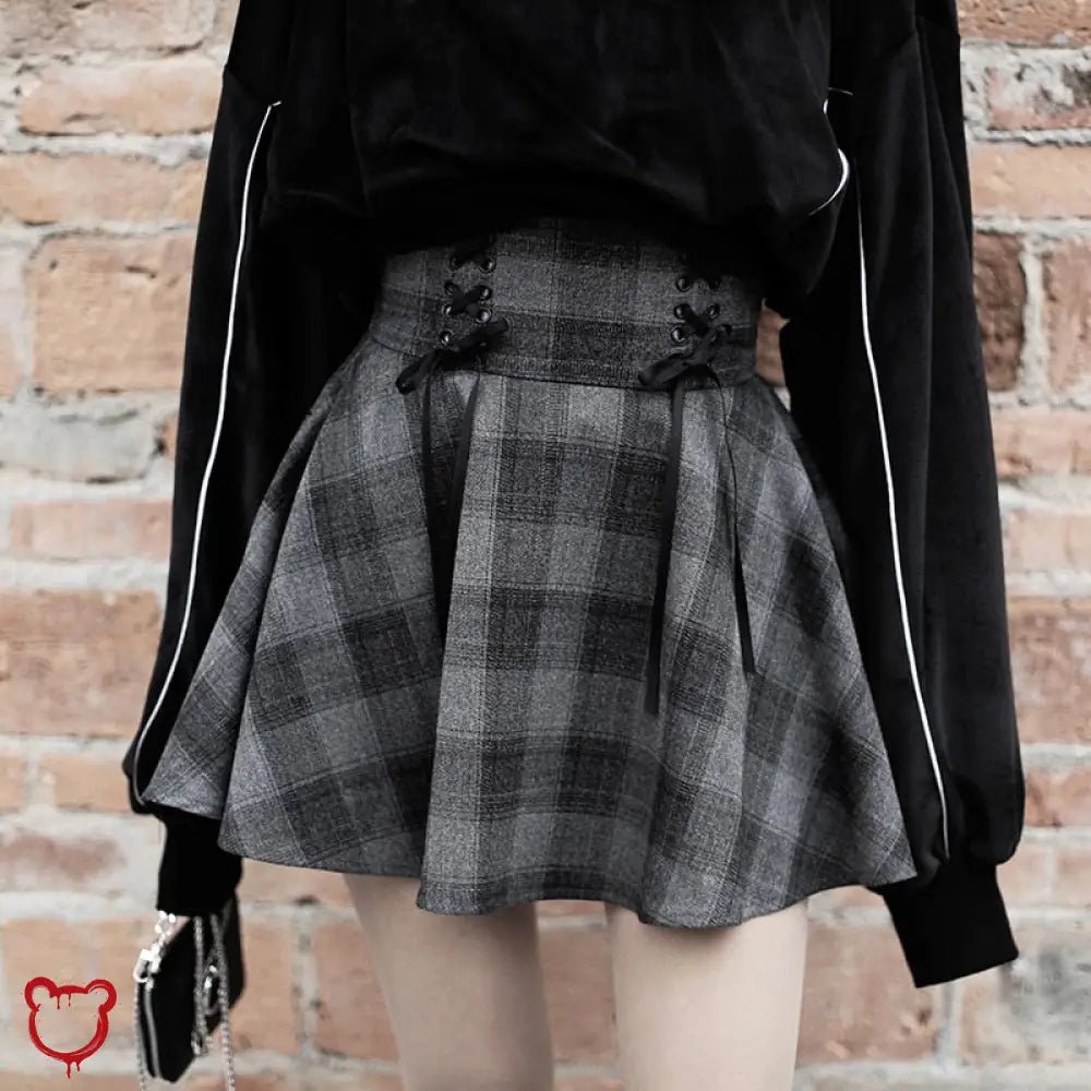 "Grey Plaid Skirt - No Smoke" - The Cursed Closet