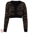 Grunge Brown Stripe Cardigan - The Cursed Closet