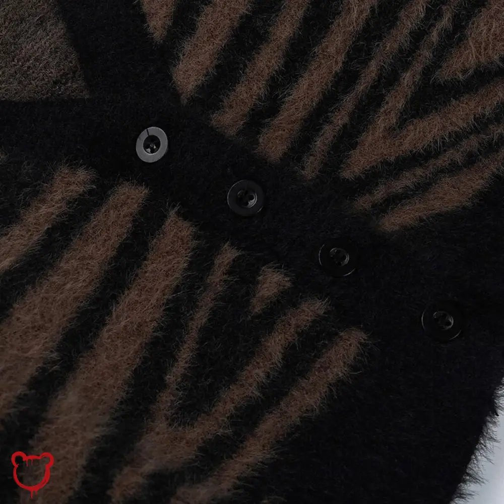 Grunge Brown Stripe Cardigan - The Cursed Closet