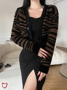 Grunge Brown Stripe Cardigan - The Cursed Closet