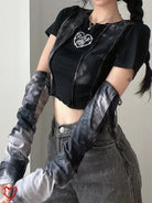 Grunge Crop Top with Gloves - The Cursed Closet