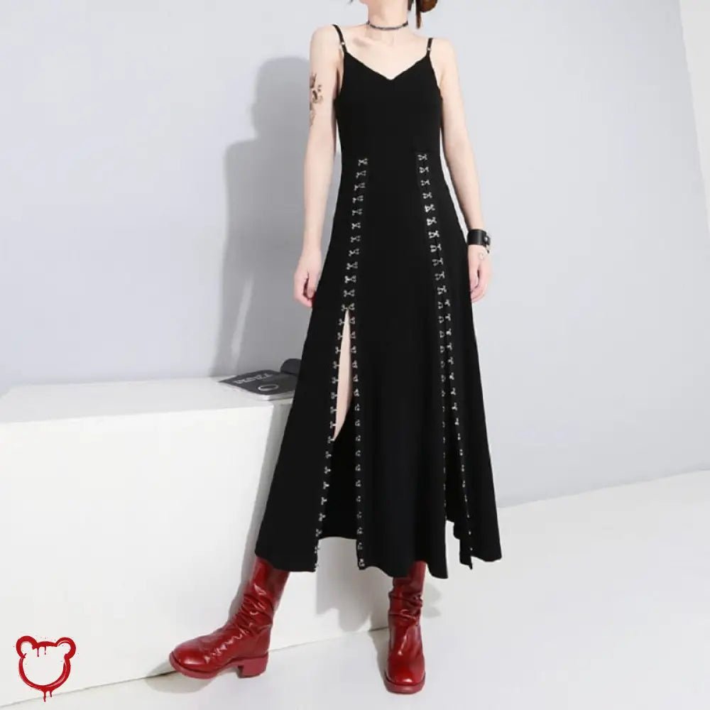 Grunge Eyelet Black Dress' - The Cursed Closet