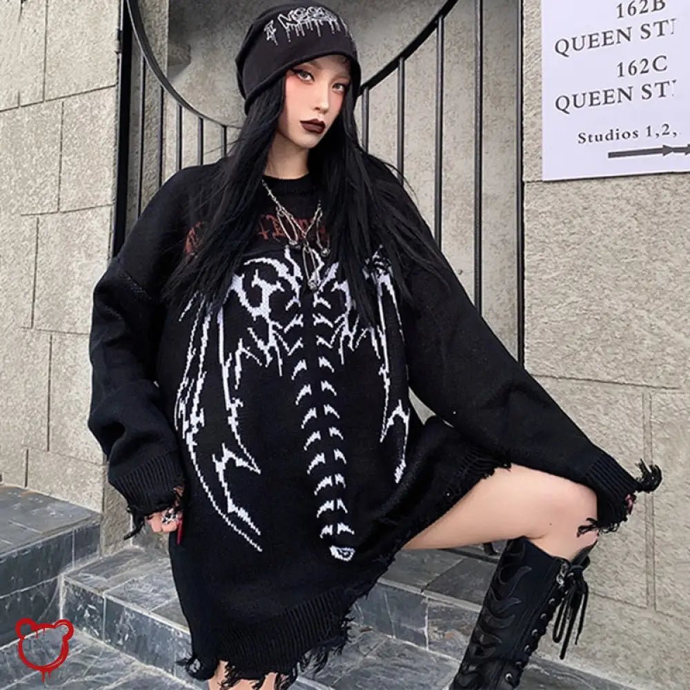 Grunge Femme Fatale Sweater - The Cursed Closet