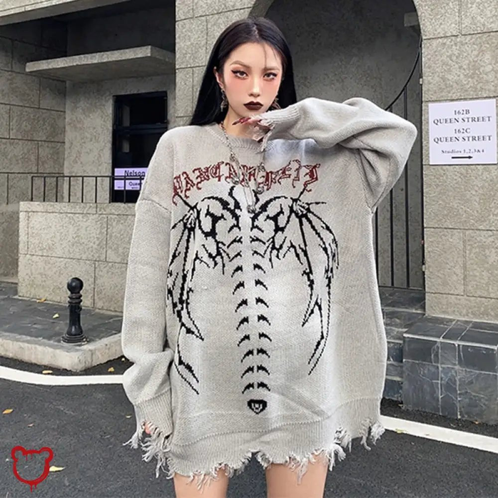 Grunge Femme Fatale Sweater - The Cursed Closet