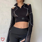 Grunge Mesh Buckle Top - The Cursed Closet