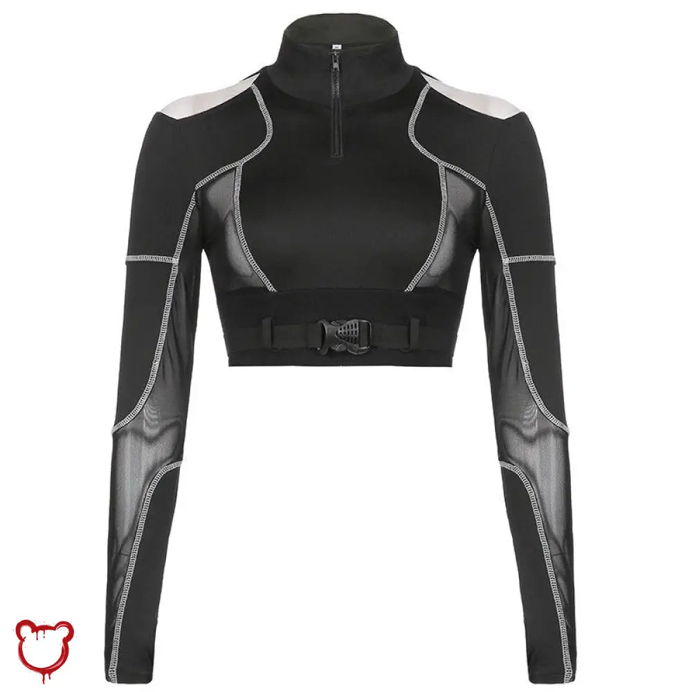 Grunge Mesh Buckle Top - The Cursed Closet