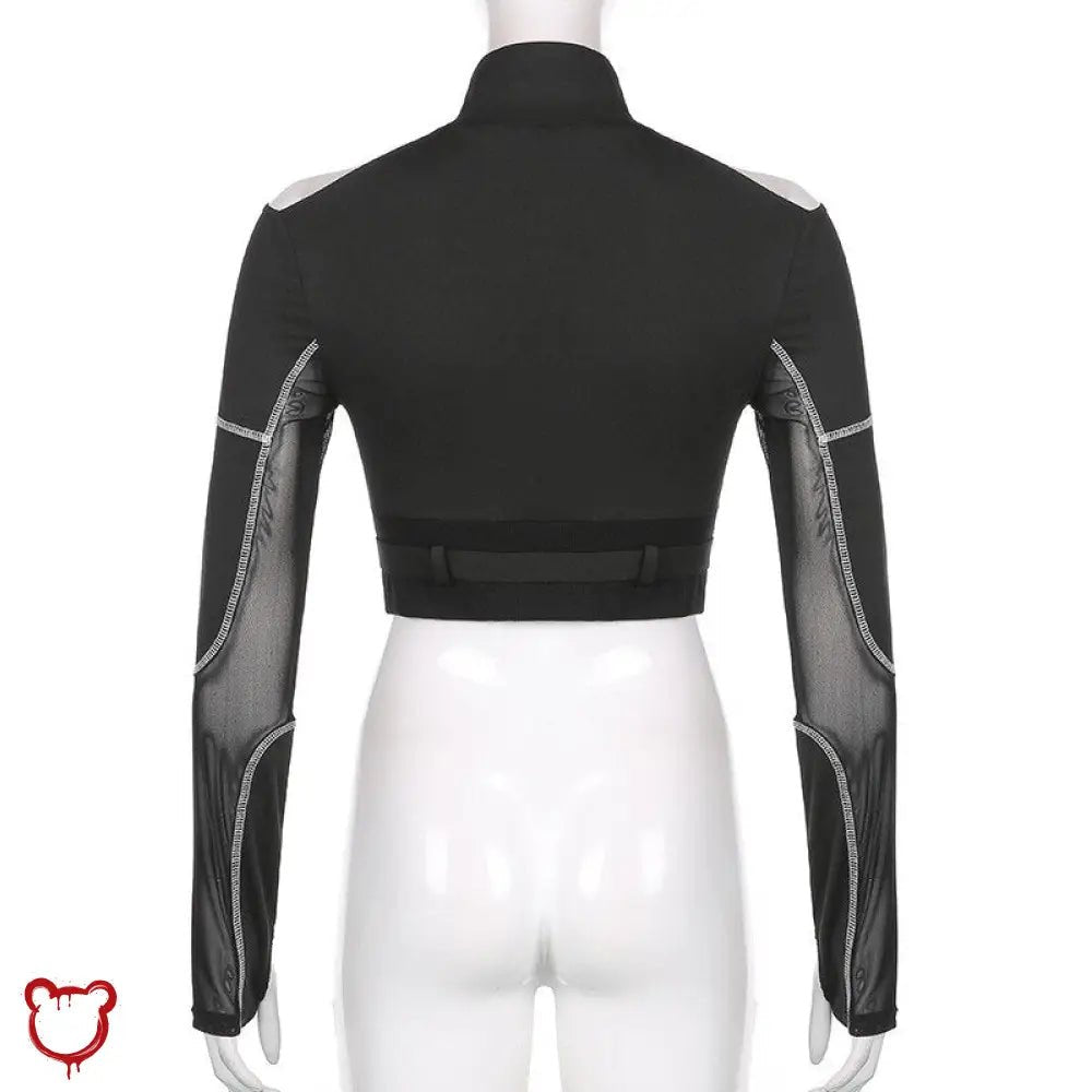 Grunge Mesh Buckle Top - The Cursed Closet