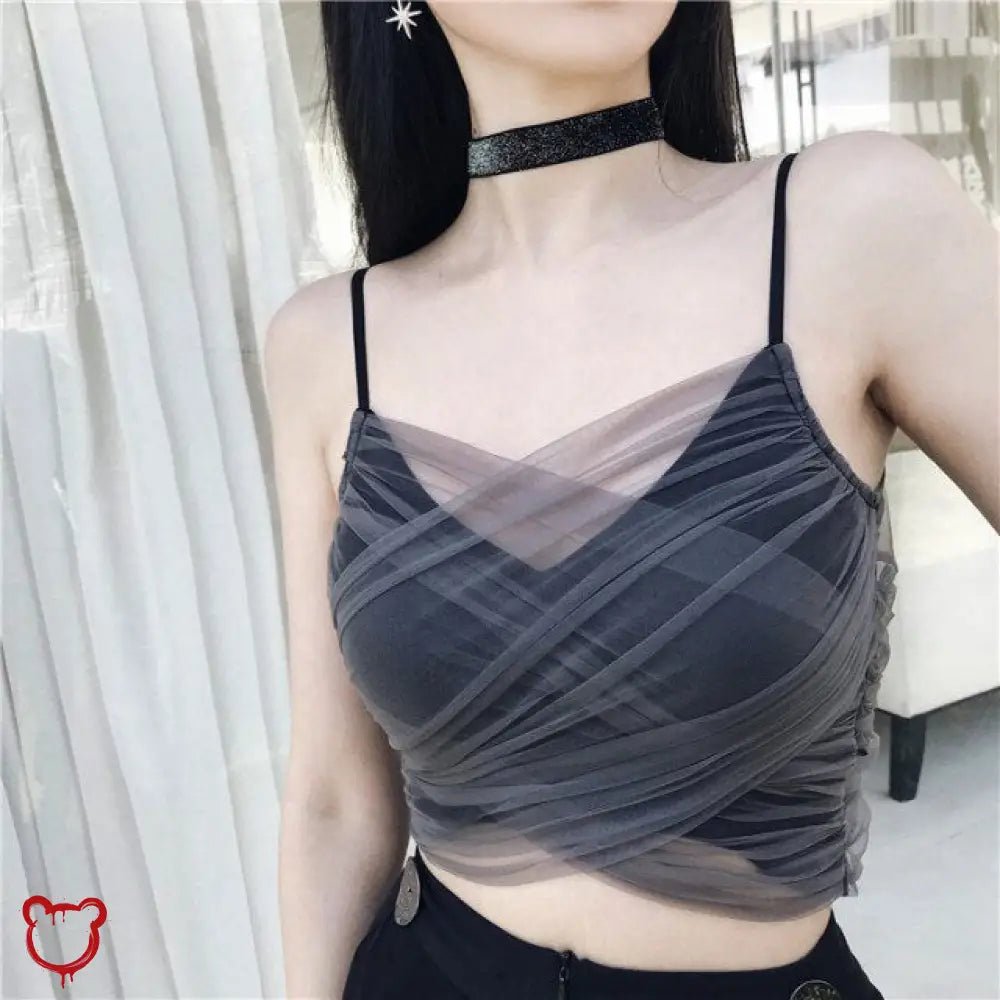 "Grunge Mesh Cami Top" - The Cursed Closet