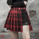 Grunge Plaid Skirt - Red & Black' - The Cursed Closet