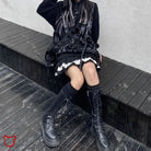 Grunge Ruffle Skirt in Apparition - The Cursed Closet