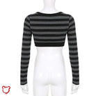 Grunge Striped Crop Top - The Cursed Closet