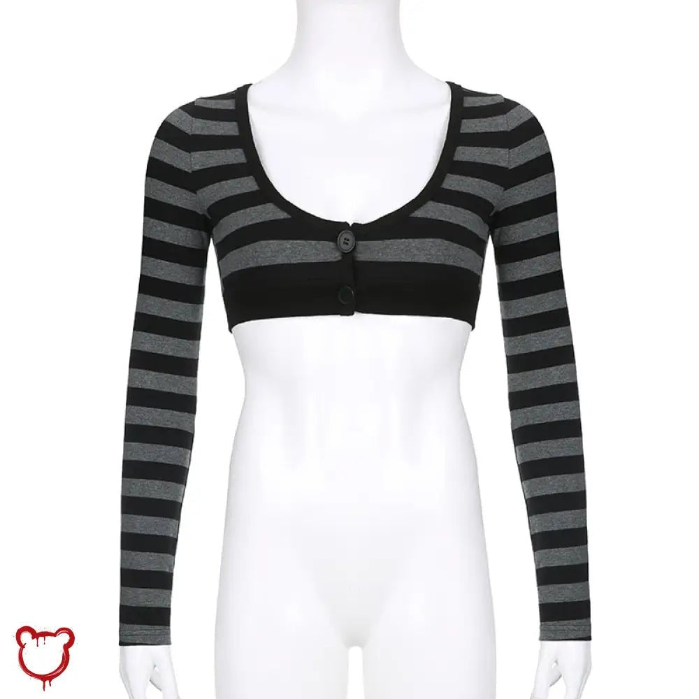 Grunge Striped Crop Top - The Cursed Closet