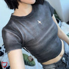 Grunge Tie - dye Crop Top - The Cursed Closet