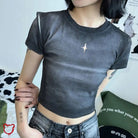 Grunge Tie - dye Crop Top - The Cursed Closet