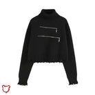 Grunge Turtleneck with Zip, Abyss - The Cursed Closet