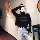 Grunge Turtleneck with Zip, Abyss - The Cursed Closet