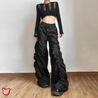 Grunge Y2K Black Baggy Pants - The Cursed Closet