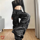 Grunge Y2K Black Baggy Pants - The Cursed Closet