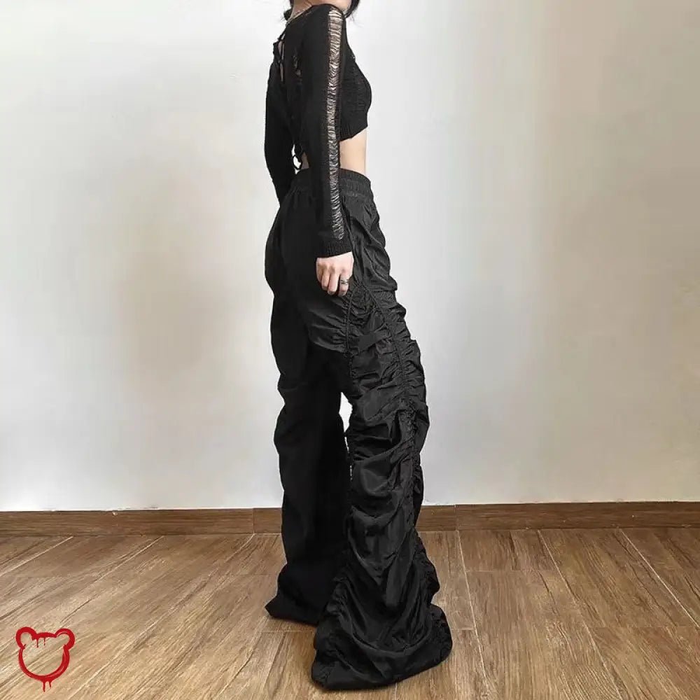 Grunge Y2K Black Baggy Pants - The Cursed Closet