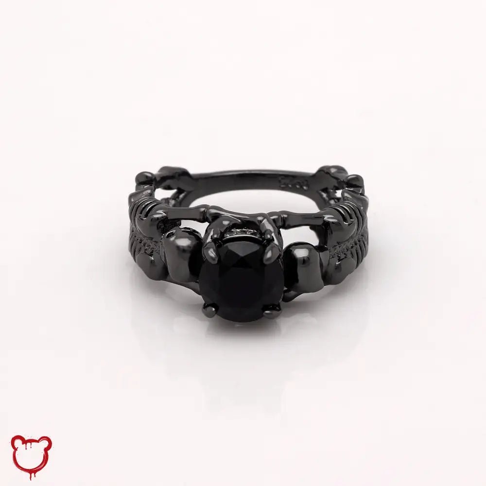 Gunmetal Black Stone Ring - The Cursed Closet