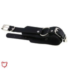 Heart Buckle Choker: Black/Blue Pu Accessories