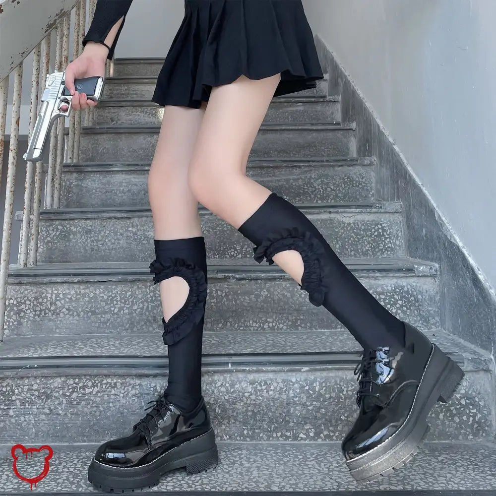 "Heart Knee Socks" - The Cursed Closet