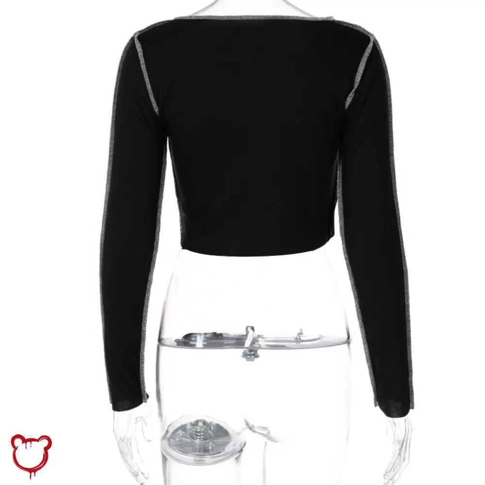 Heart Lace Up Black Top - The Cursed Closet