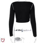 Heart Lace Up Black Top - The Cursed Closet