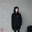 Hellboy Grunge Horn Hoodie - The Cursed Closet