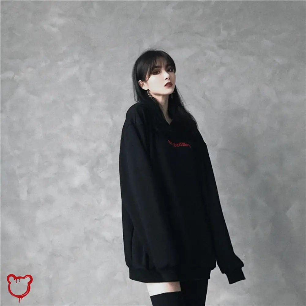 Hellboy Grunge Horn Hoodie - The Cursed Closet