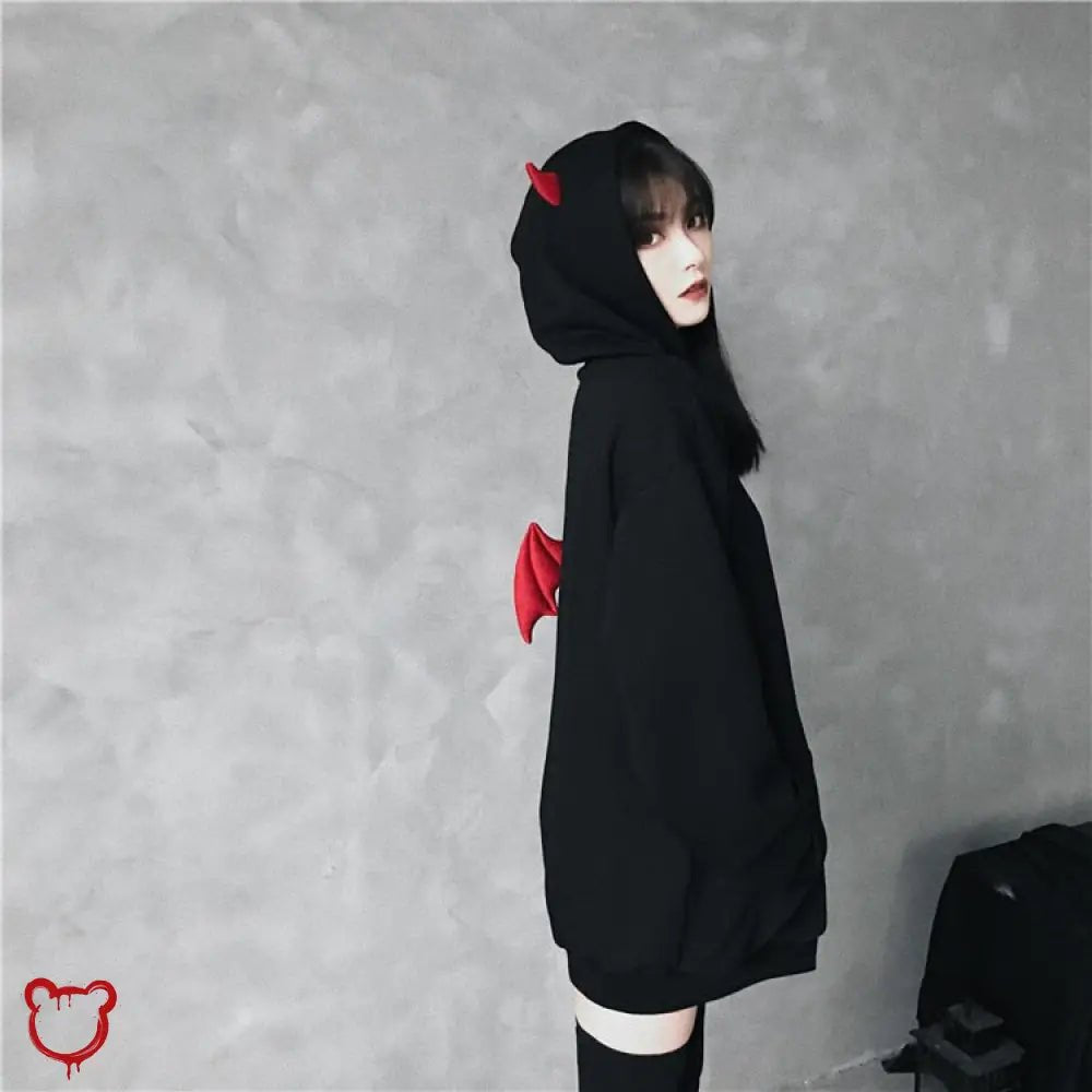 Hellboy Grunge Horn Hoodie - The Cursed Closet