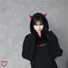 Hellboy Grunge Horn Hoodie - The Cursed Closet