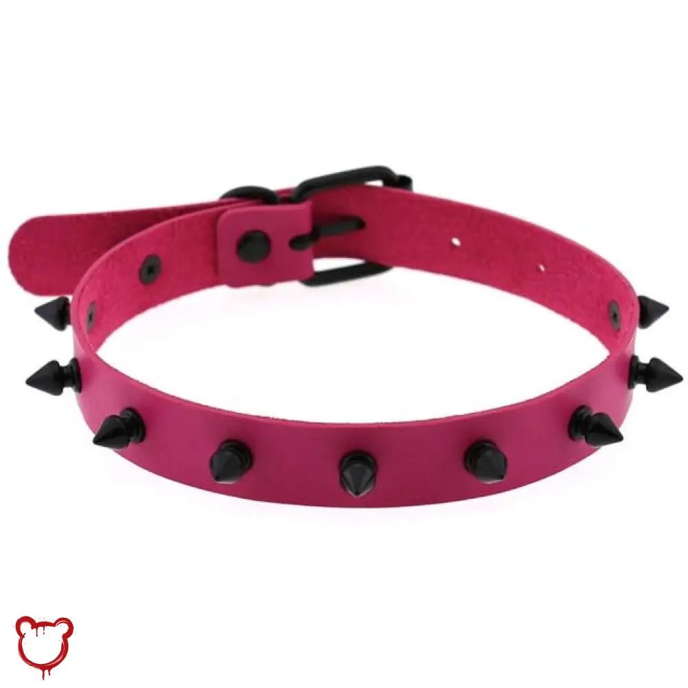 Hellboy's Spiky Black Leather Choker - The Cursed Closet
