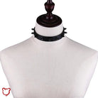 Hellboy's Spiky Black Leather Choker - The Cursed Closet