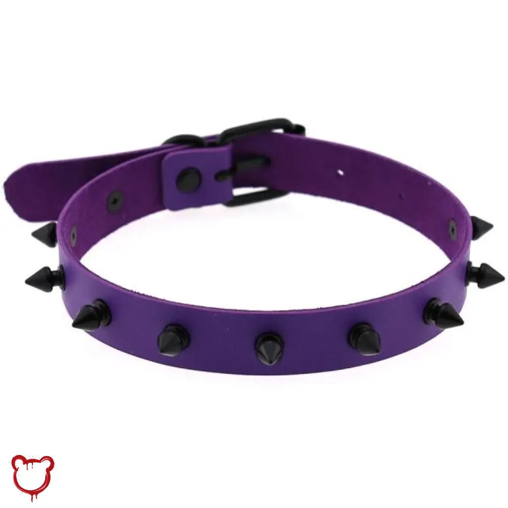 Hellboy's Spiky Black Leather Choker - The Cursed Closet